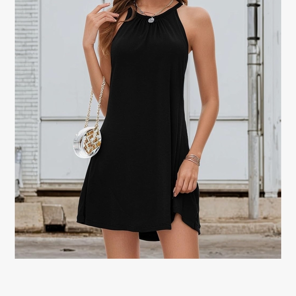 Black Halter Summer Dress